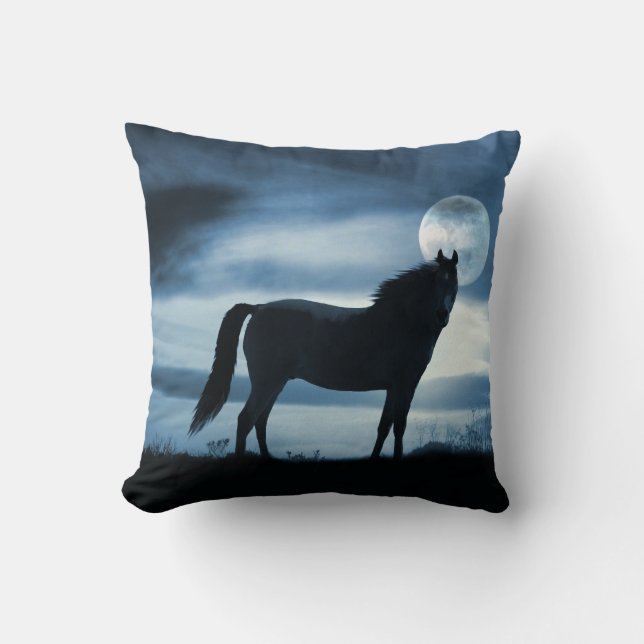 Beautiful Horse and Moon Pillow (Front)