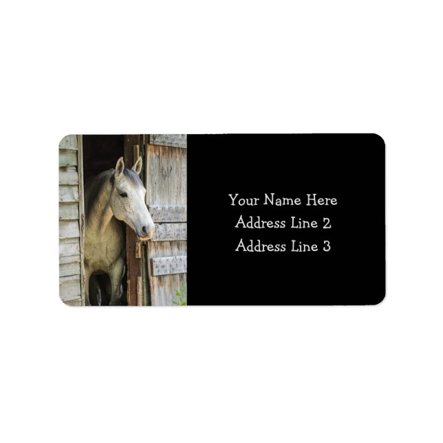 Beautiful Horse and Rustic Barn Address Labels (Front)