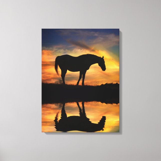 Beautiful Horse and Water Canvas Print (Front)