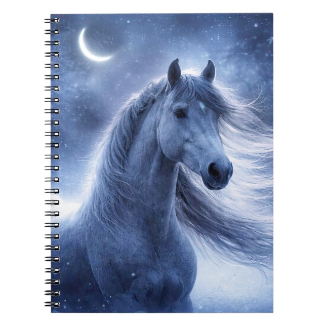 Beautiful Horse Crescent Moon Mystical Journal (Front)