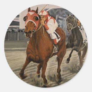 Beautiful Horse Delights Owners in Classic Race Classic Round Sticker