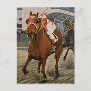 Beautiful Horse Delights Owners in Classic Race Postcard