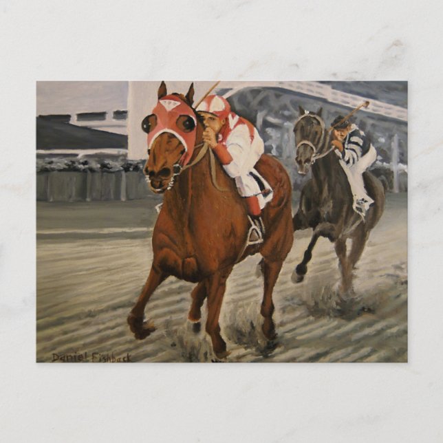 Beautiful Horse Delights Owners in Classic Race Postcard (Front)
