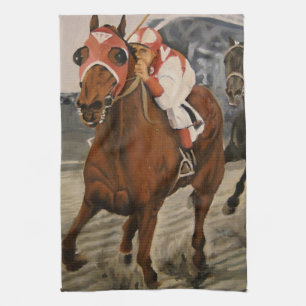Beautiful Horse Delights Owners in Classic Race Tea Towel
