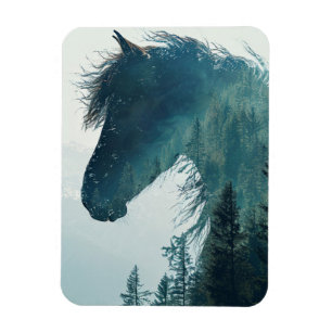 Beautiful Horse Forest Landscape Magnet