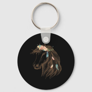 Beautiful Horse Hand Drawn  Art For Animal Lovers  Key Ring