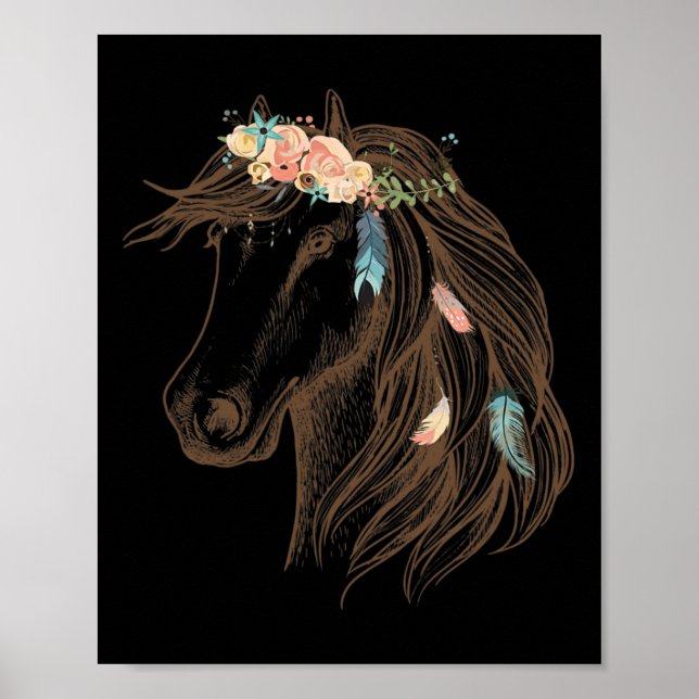 Beautiful Horse Hand Drawn  Art For Animal Lovers  Poster (Front)