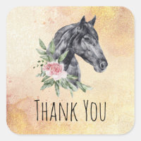 Beautiful Horse Head Portrait Watercolor Thank You