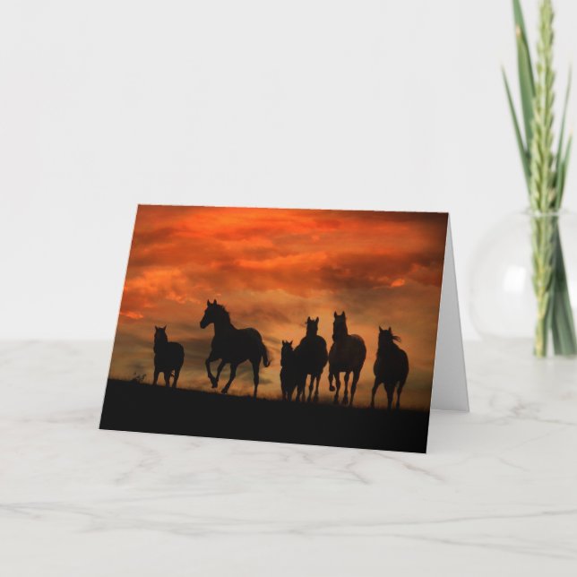 Beautiful Horse Herd Sympathy Card (Front)