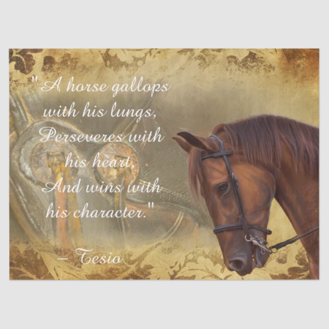 Beautiful Horse Inspirational Quote Tissue Paper (Front)