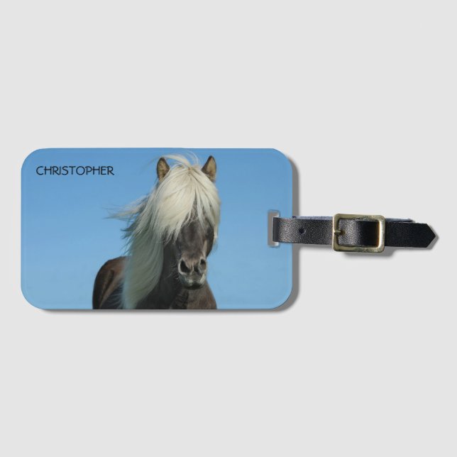 Beautiful Horse Personalised Luggage Tag (Front Horizontal)