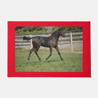 Beautiful Horse Prancing in the Field Doormat