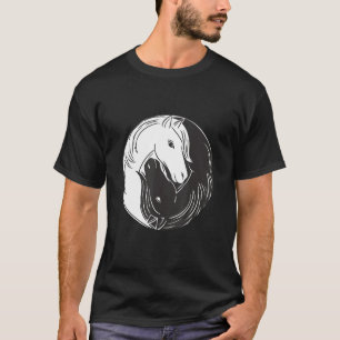 Beautiful Horse Riding Horse Riding Ying Yang T-Shirt