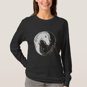 Beautiful Horse Riding Horse Riding Ying Yang T-Shirt