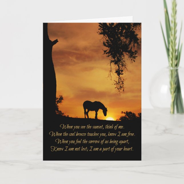 Beautiful Horse Sympathy Spiritual Poem Card (Front)