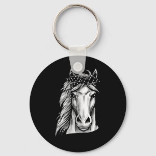 Beautiful Horse With Cute Polka Dot Bandanna - Han Key Ring