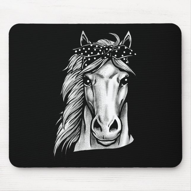 Beautiful Horse With Cute Polka Dot Bandanna - Han Mouse Pad (Front)