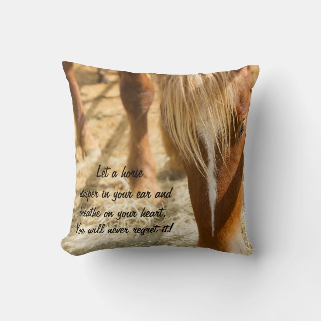 Beautiful Horse with Inspirational Quote Cushion (Front)