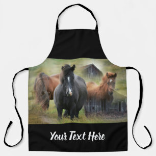 Beautiful Horses and Rustic Barn Apron