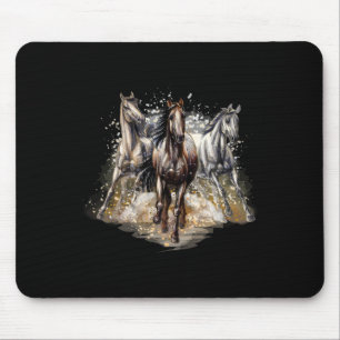 Beautiful Horses Drawing Art Horse Riding Men Wome Mouse Pad