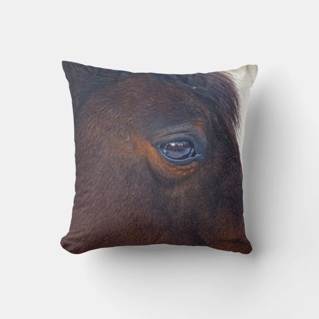 Beautiful Horse's Eye Equine Photo Cushion (Front)