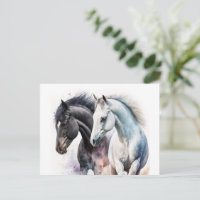 Beautiful Horses in Watercolor