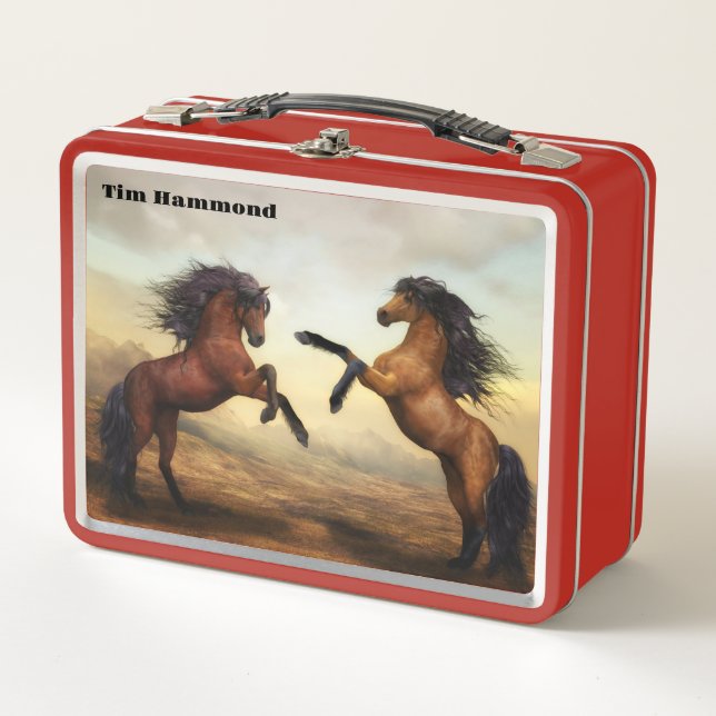 Beautiful Horses  Metal Lunch Box (Front)