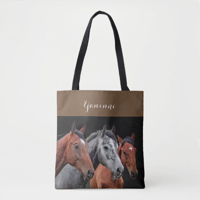 BEAUTIFUL HORSES PORTRAIT FOR HORSE LOVERS TOTE BAG (Front)