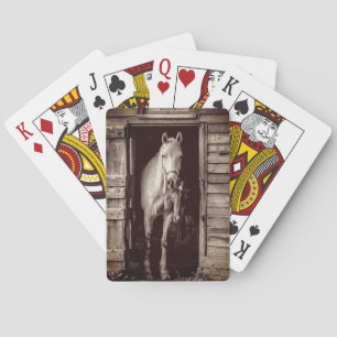 Beautiful Horses Rustic Farm Playing Cards