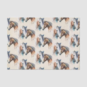 Beautiful Horses Western Boho Pattern Tissue Paper