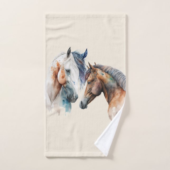 Beautiful Horses Western Boho Style Bath Towel Set (Hand Towel)