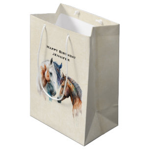 Beautiful Horses Western Boho Style Medium Gift Bag