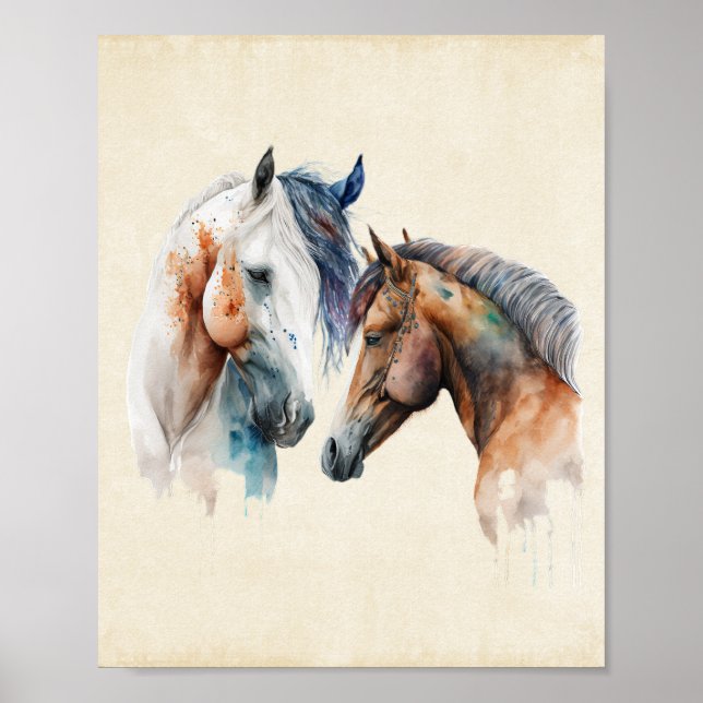 Beautiful Horses Western Boho Style Poster (Front)