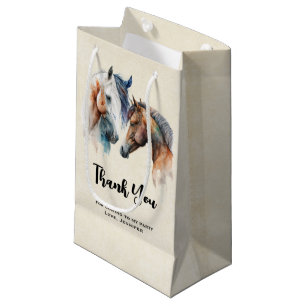 Beautiful Horses Western Boho Style Small Gift Bag