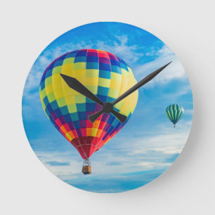 Beautiful Hot Air Balloons Round Clock