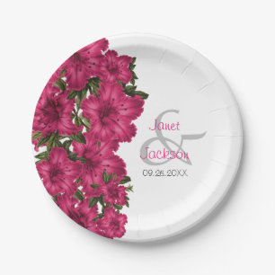 Beautiful Hot Pink Lilies Paper Plate