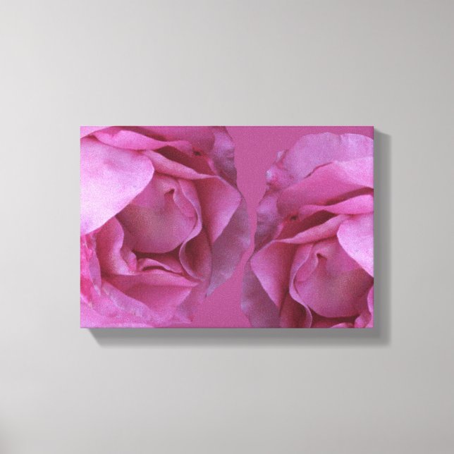 Beautiful hot pink roses simple modern floral art canvas print (Front)