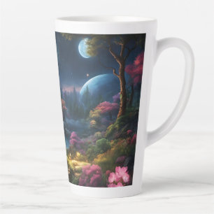 Beautiful House and Gardens in a Magical Land Latte Mug