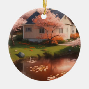 Beautiful House  Ceramic Tree Decoration