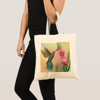 Beautiful Hummingbird and Flower Tote Bag