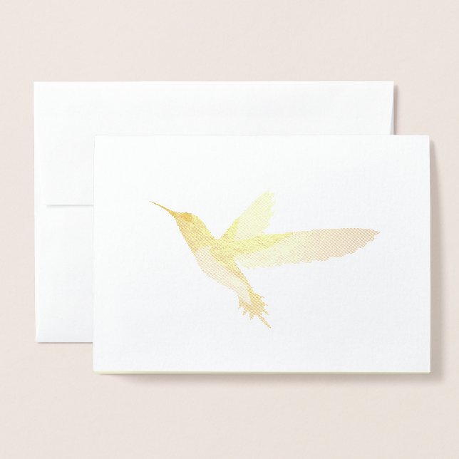 Beautiful Hummingbird Foil Card (Front With Envelope)