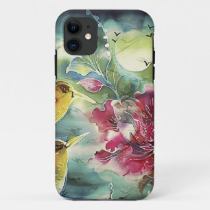 Beautiful Hummingbirds at Night Silk Art Case-Mate iPhone Case