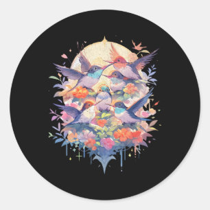 Beautiful Hummingbirds Bird Watching Earth Day Nat Classic Round Sticker