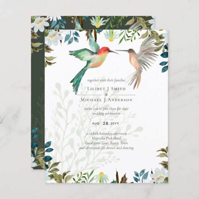 Beautiful HUMMINGBIRDS Couple Wedding (Front/Back)