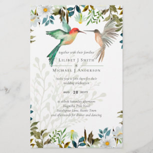 Beautiful HUMMINGBIRDS Couple Wedding Flyer