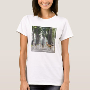 Beautiful Husky Dogs on a Nature Trail T-Shirt