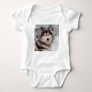 Beautiful Husky in the Outdoors Baby Bodysuit
