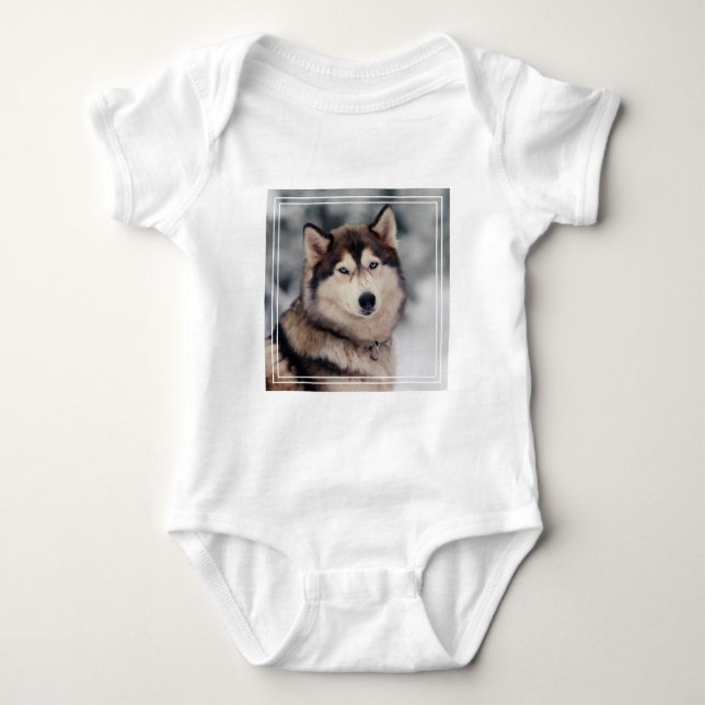 Beautiful Husky in the Outdoors Baby Bodysuit (Front)