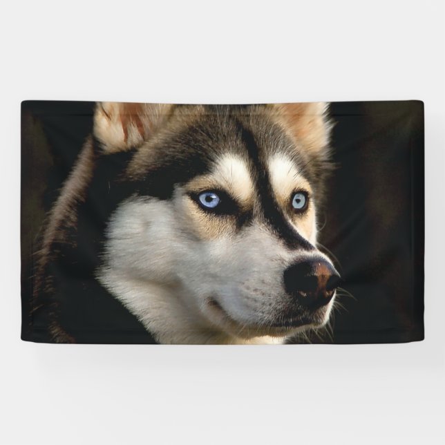 Beautiful Husky Throw Pillow Banner (Horizontal)