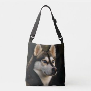 Beautiful Husky Throw Pillow Crossbody Bag